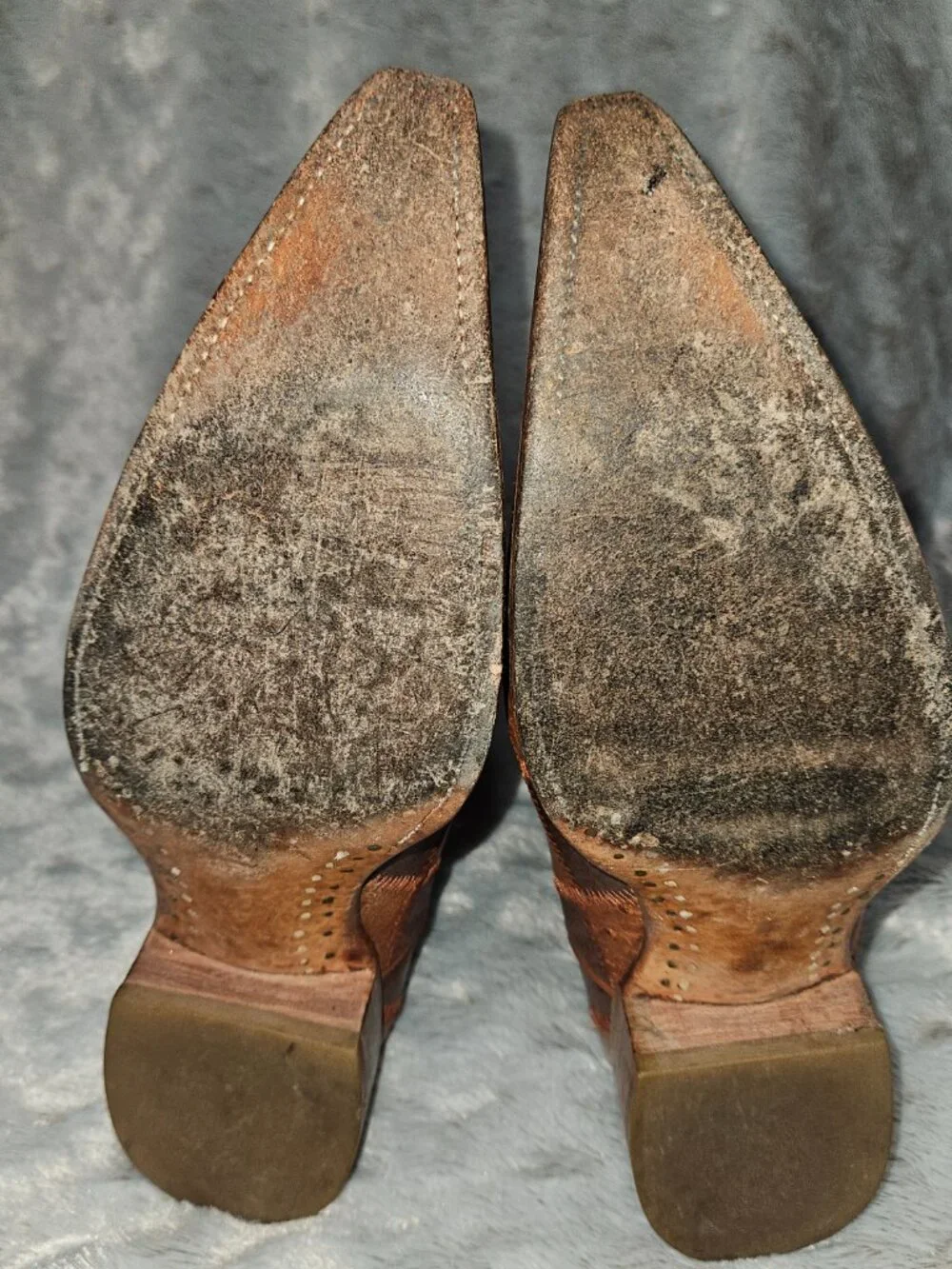 El General Pointed Toe Patchwork Ostrich Cowboy Boots Mens 8.5  {#826-4}